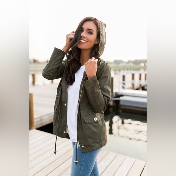 2Sable Jackets & Blazers - NWT Olive Hooded Cargo Jacket SZ Small by 2Sable